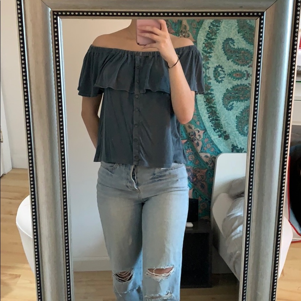 Off the shoulder soft and sexy shirt